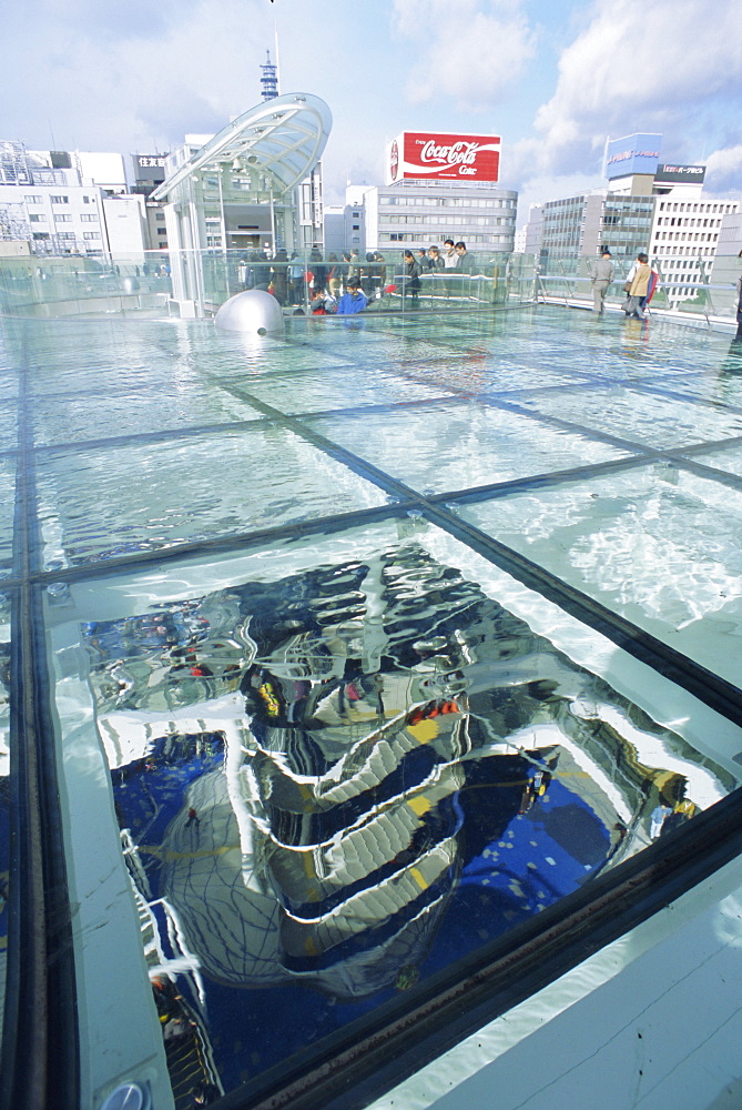 Skywalk, Nagoya city center, Japan