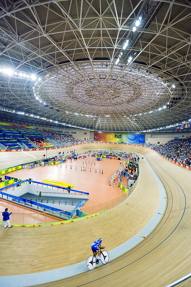 Cycling event during the 2008 Paralympic Games at Laoshan Velodrome, Beijing, China, Asia