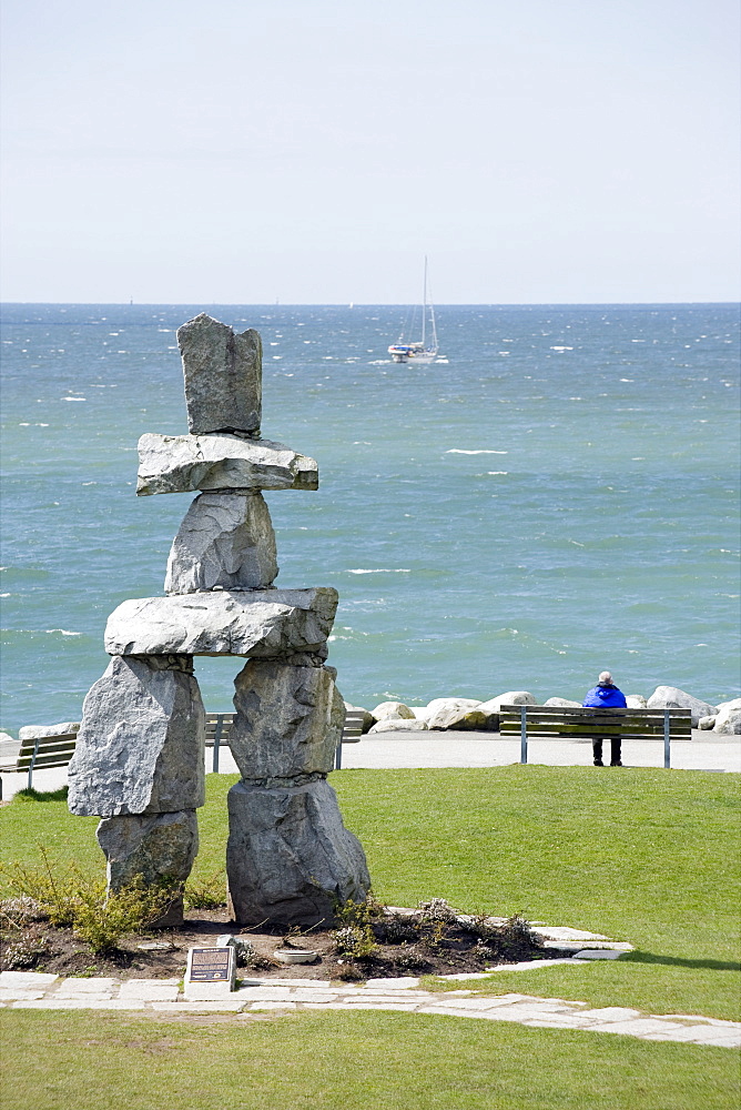 Inukshuk at Stanley Park, Vancouver, British Columbia, Canada, North America