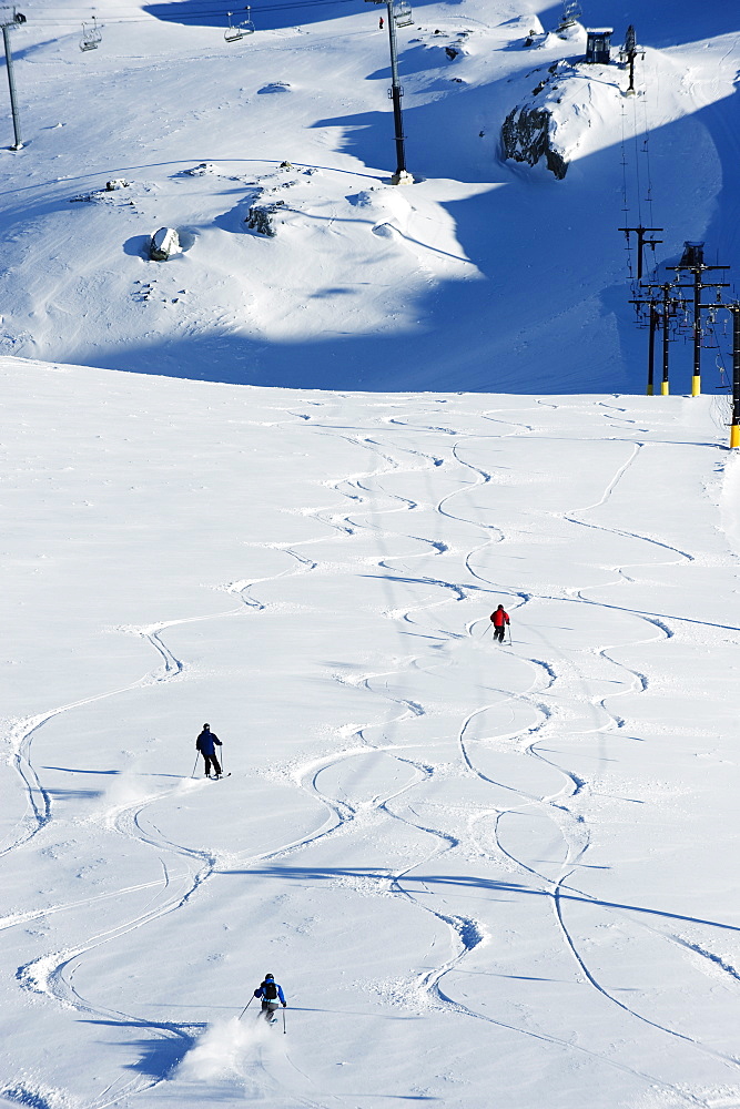 Powder skiing at Whistler mountain resort, venue of the 2010 Winter Olympic Games, British Columbia, Canada, North America