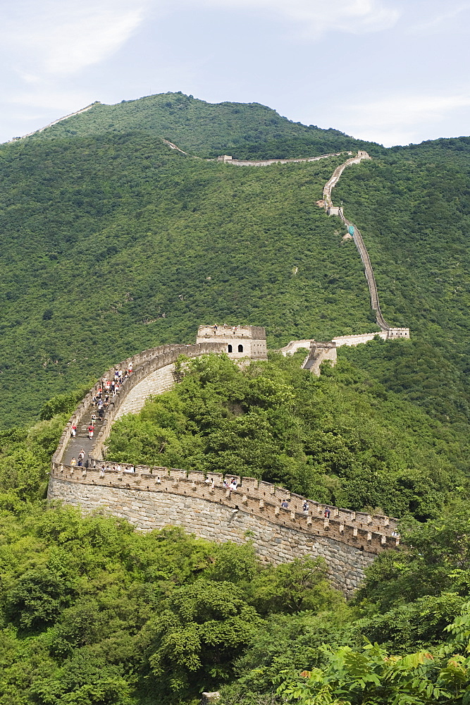 Great Wall of China, UNESCO World Heritage Site, in summer time, Mutianyu, near Beijing, China, Asia