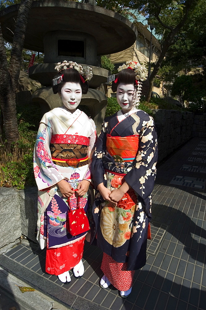 Geisha, maiko (trainee geisha) in Gion, Kyoto city, Honshu, Japan, Asia