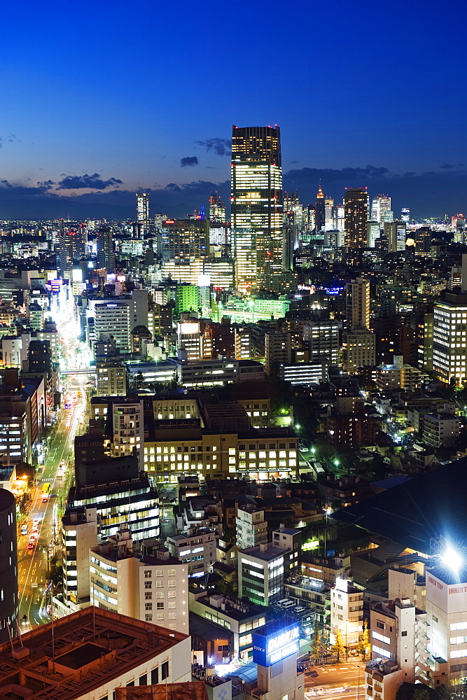 City skyline view looking towards Roppongi from Tokyo Tower, Tokyo, Japan, Asia