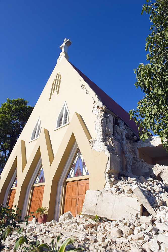 St. Therese church, January 2010 earthquake damage, Port au Prince, Haiti, West Indies, Caribbean, Central America