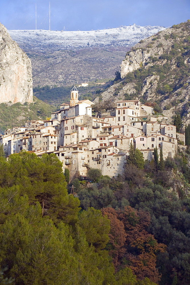 Perched village of Peillon, Alpes-Maritimes, Cote d'Azur, French Riviera, Provence, France, Europe