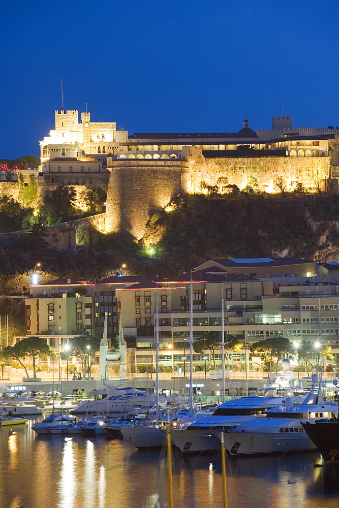 Palais du Prince and harbour in the Port of Monaco, Principality of Monaco, Cote d'Azur, Mediterranean, Europe