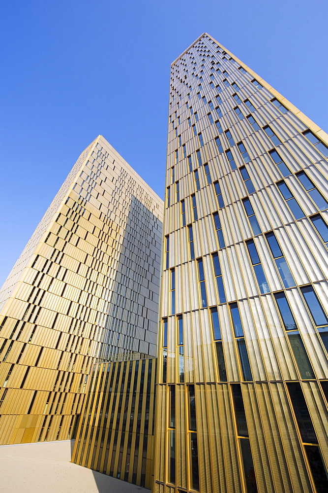 Court of Justice of the EC, modern architecture of the EU district on Kirchberg Plateau, Luxembourg City, Grand Duchy of Luxembourg, Europe