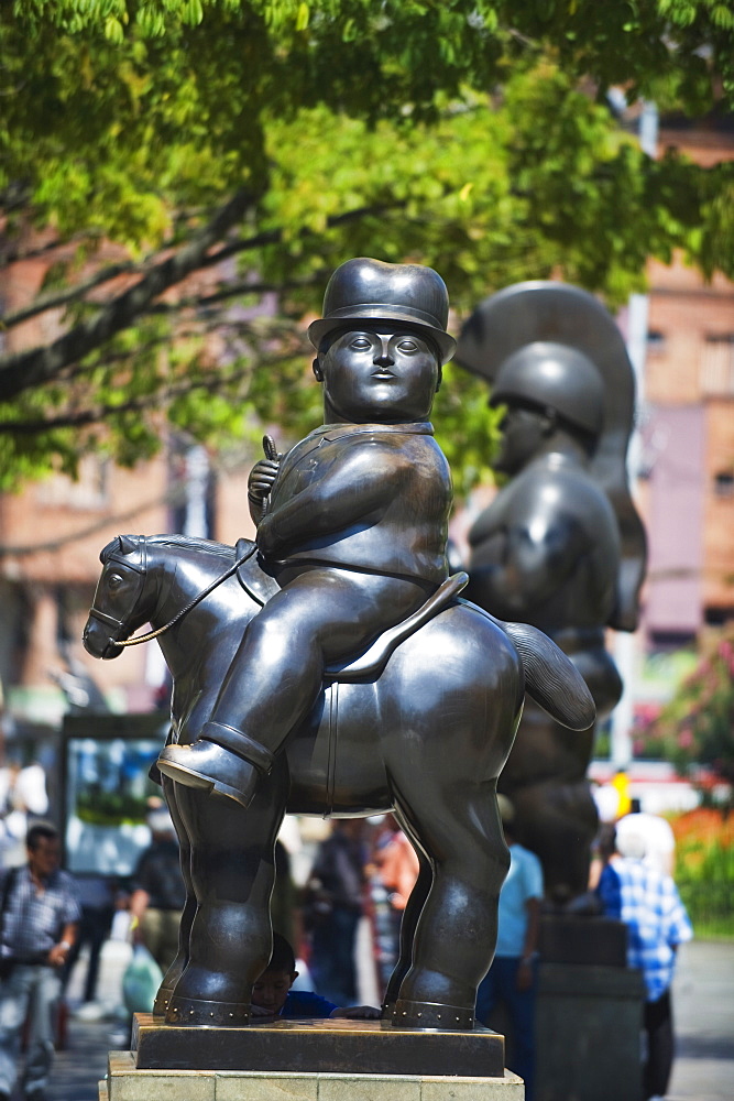 Sculptures by Fernando Botero, Plazoleta de las Esculturas, Medellin, Colombia, South America