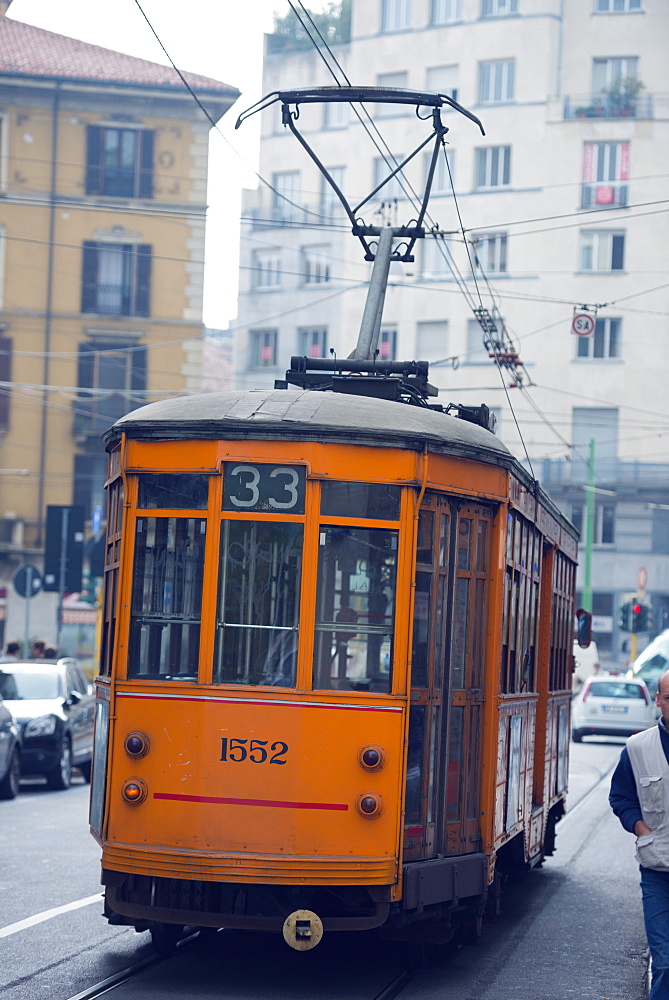 Europe, Italy, Lombardy, Milan, city tram