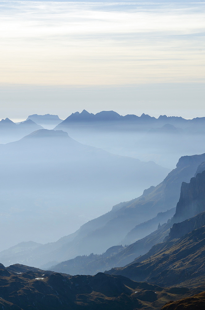 Mountain silhouette, Chamonix, Haute-Savoie, French Alps, France, Europe 