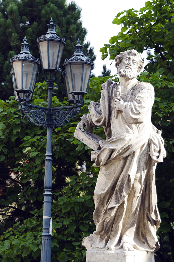 Statue at Cathedral of St. Peter and Paul, Brno Cathedral, Brno, South Moravia, Czech Republic, Europe