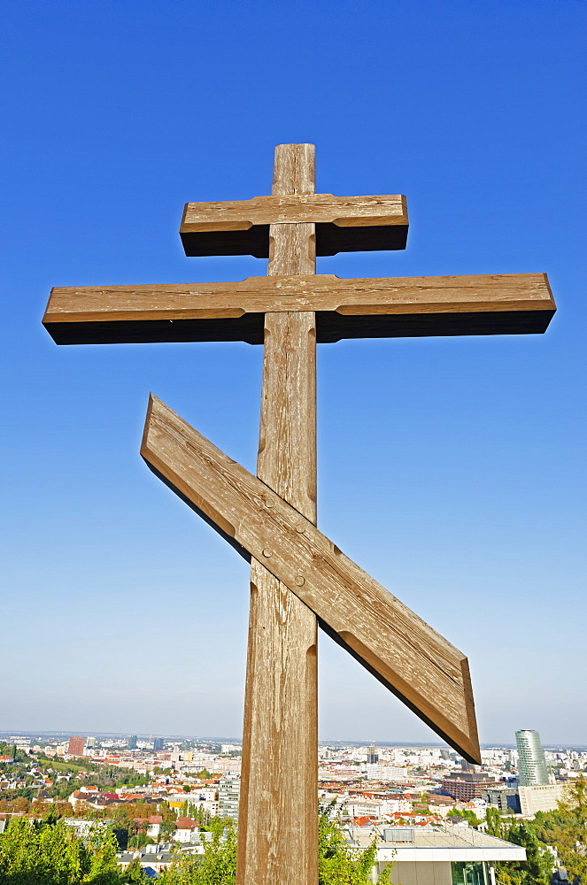 Cross at Slavin Memorial, Bratislava, Slovakia, Europe