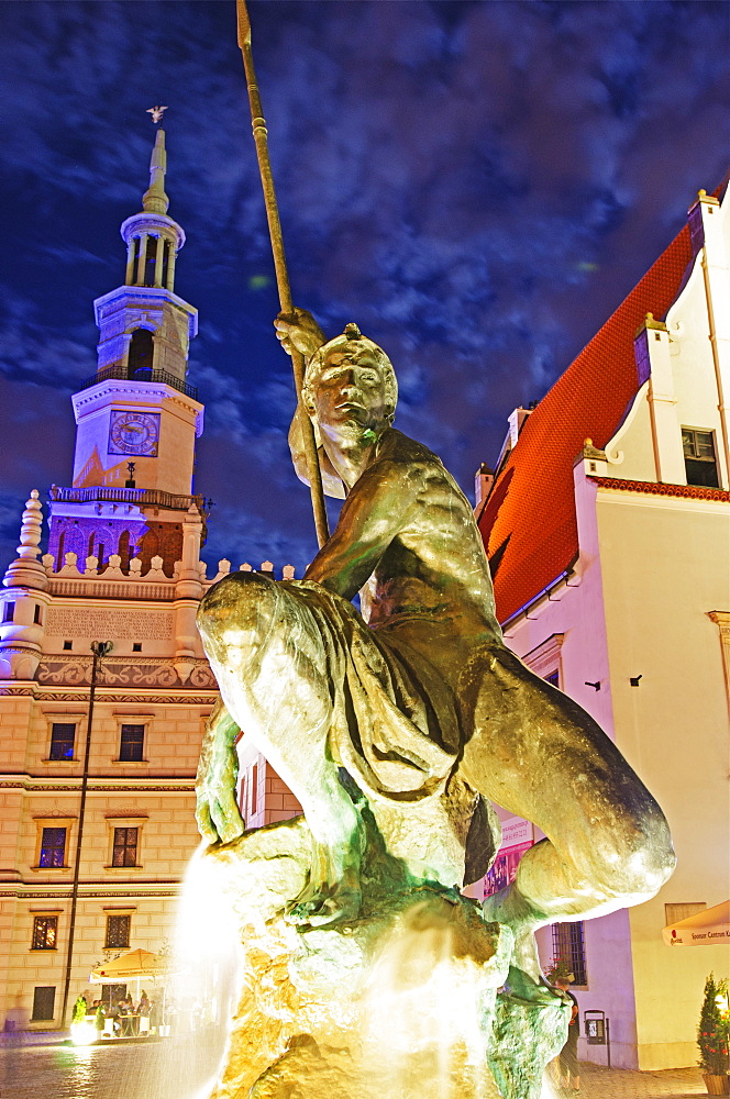 Statue of Mars, historic Old Town, Poznan, Poland, Europe