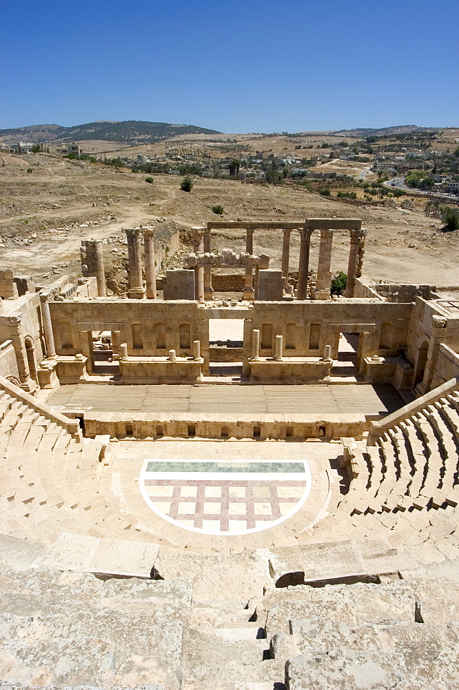 North Theatre, Roman city, Jerash, Jordan, Middle East