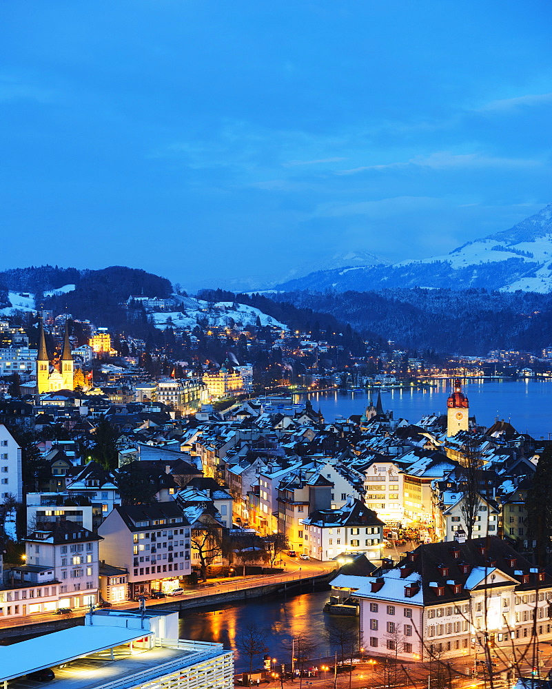 Lucerne on Lake Lucerne, Lucerne, Switzerland, Europe