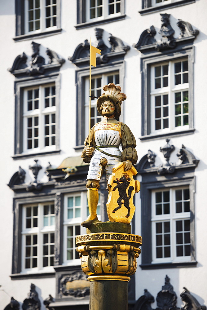 Statue in medieval Old Town, Schaffhausen, Switzerland, Europe