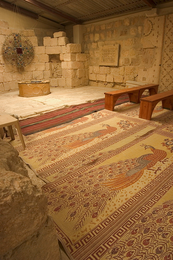 Floor mosaics, Moses Memorial Church, Mount Nebo, East Bank Plateau, Jordan, Middle East