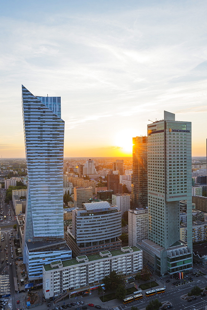 City view from Palace of Culture and Science, Warsaw, Poland, Europe 