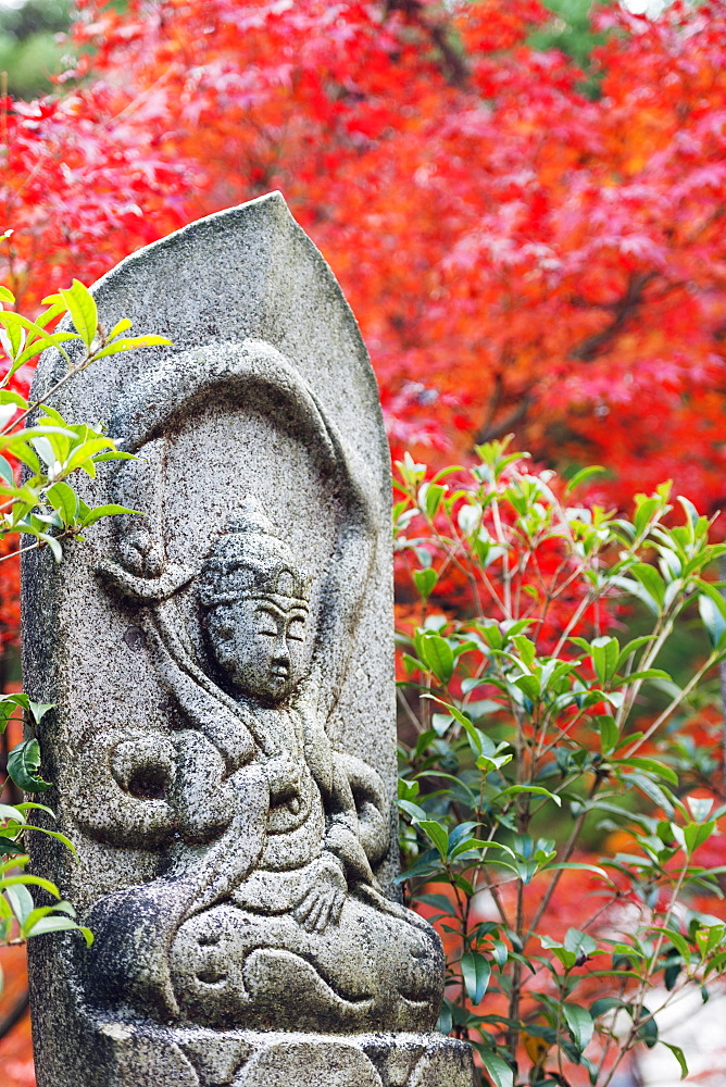 Statue in Daisho-in Buddhist temple, Miyajima Island, Hiroshima Prefecture, Honshu, Japan, Asia