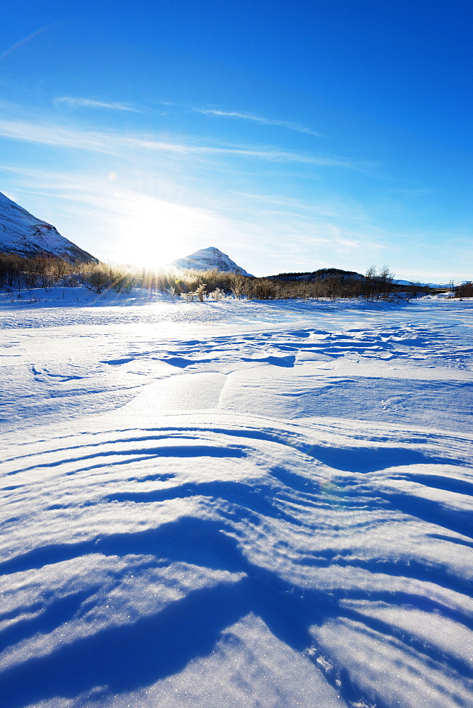 Frozen lake, Abisko National Park, Sweden, Scandinavia, Europe