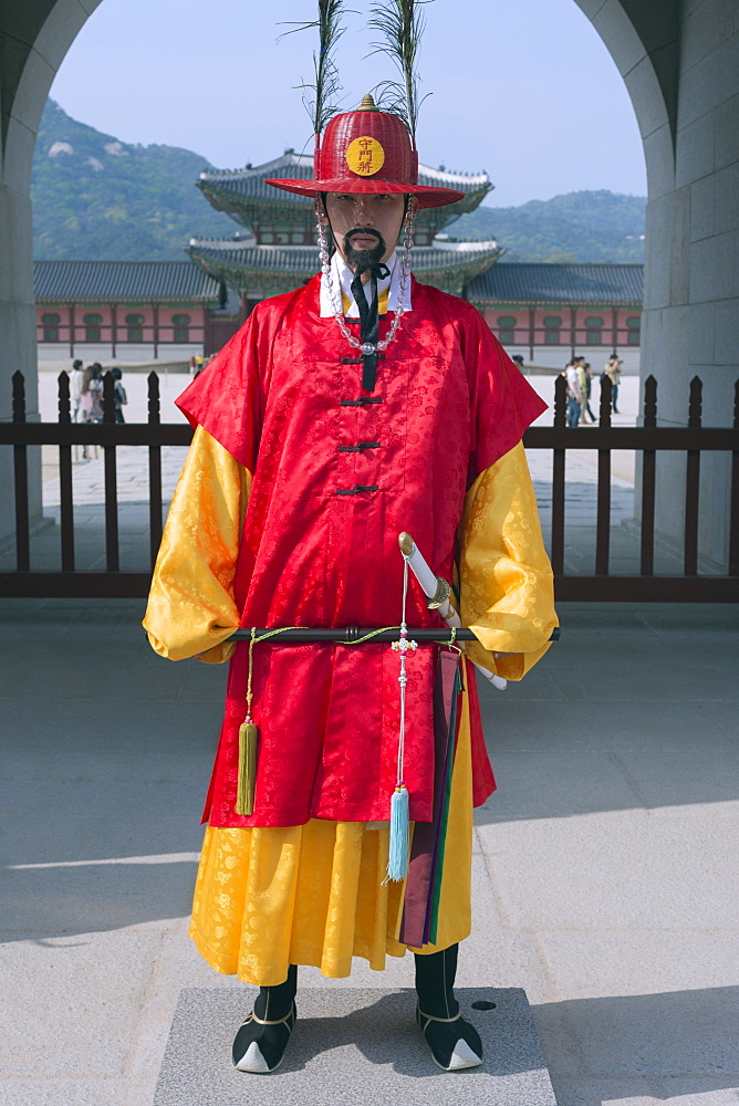 Changing of the Guards ceremony, Gyeongbokgung palace, Seoul, South Korea, Asia