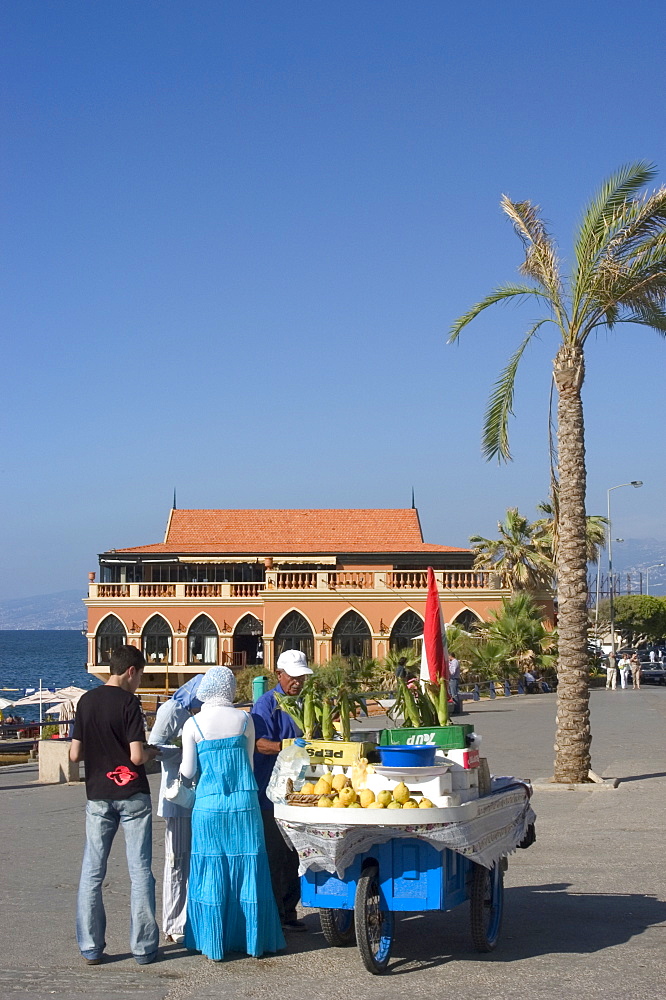 Corn seller on the Corniche, Beirut, Lebanon, Middle East