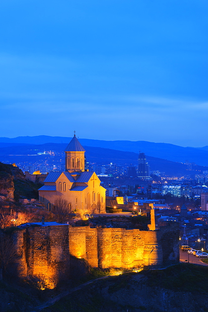 St. Nicholas church on top of Narikala Fortress, Tbilisi, Georgia, Caucasus, Central Asia, Asia