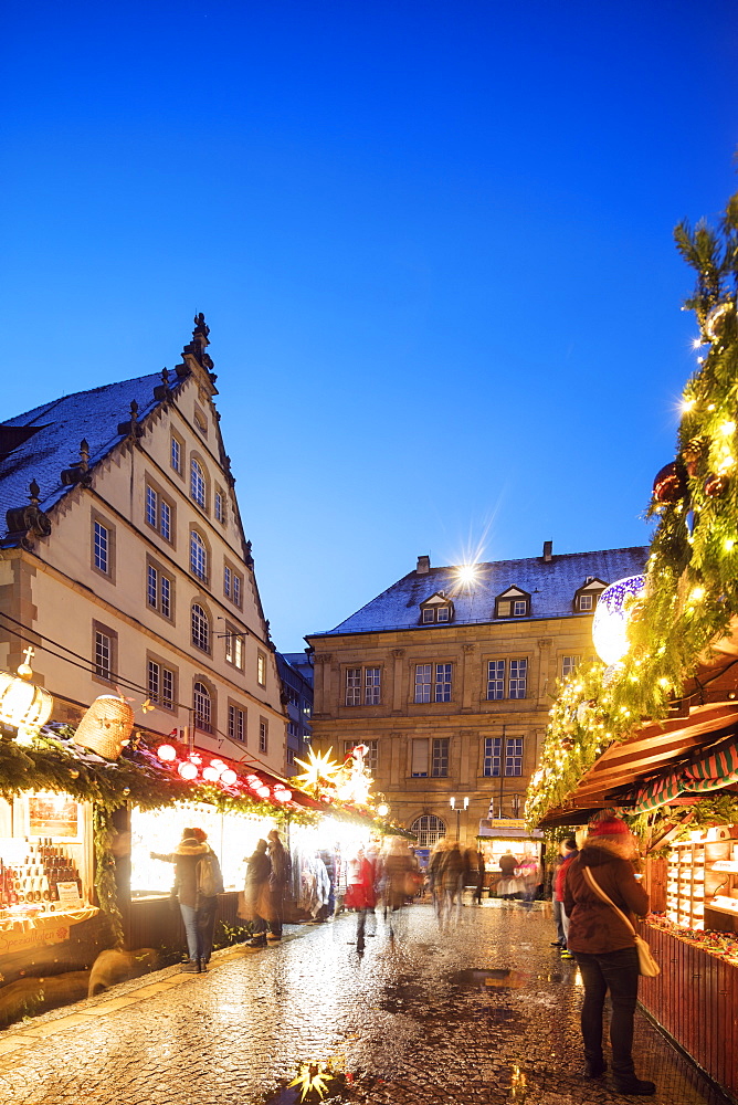 Christmas market at Schillerplatz, Stuttgart, Baden-Wurttemberg, Germany, Europe