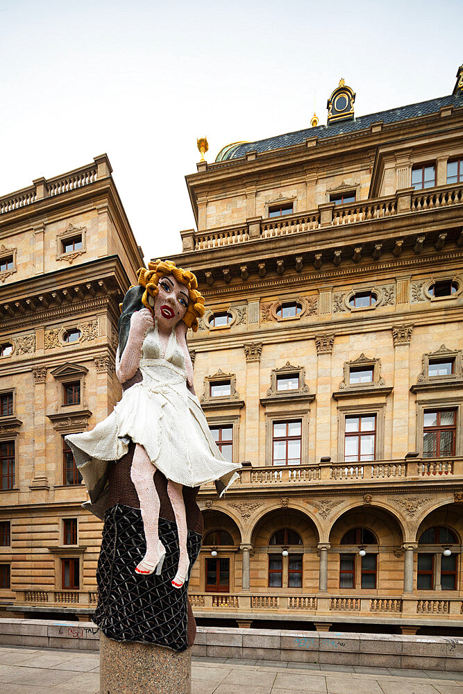 Statue of Marilyn Monroe outside the National Theatre, Prague, Czech Republic, Europe