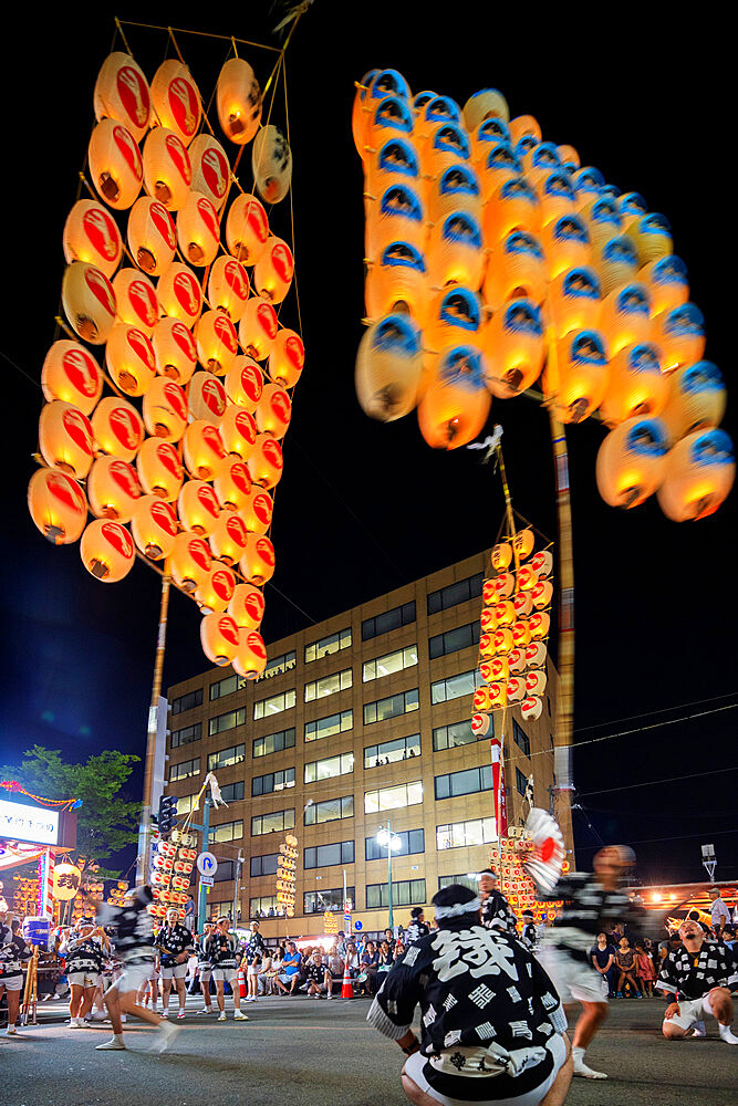 Akita Kanto lantern festival, Akita Prefecture, Tohoku, Honshu, Japan, Asia