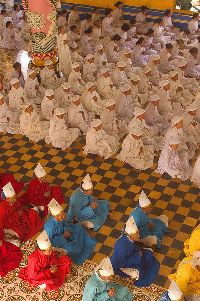 Cao Dai Temple, Tay Ninh, north of Ho Chi Minh City (Saigon), South Vietnam, Southeast Asia, Asia