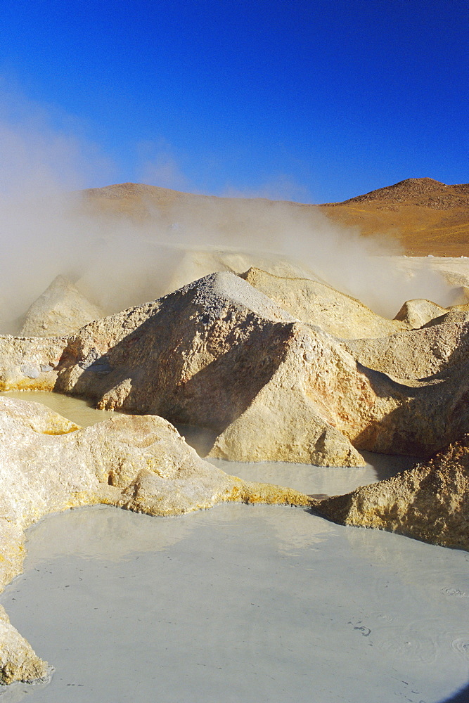 Hot springs and mud pools, Salar de Uyuni, Bolivia, South America