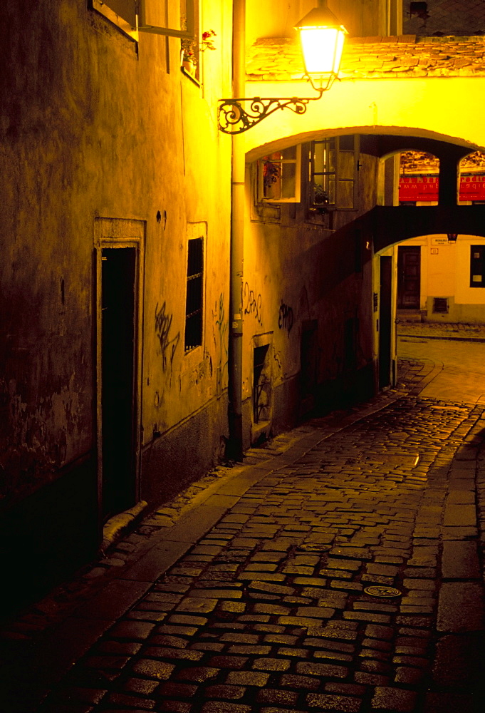 Bastova Street is a fine example of historical street in city's old district, Bratislava, Slovakia, Europe