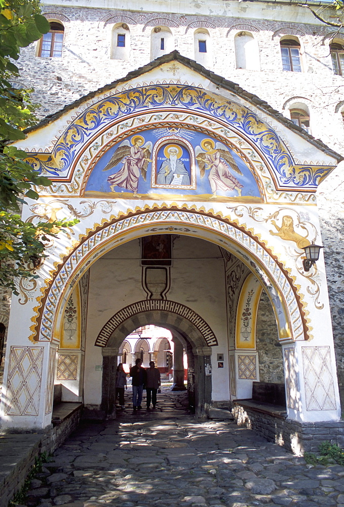 Samokov Gate of Rila monastery, UNESCO World Heritage Site, Rila Mountains, Bulgaria, Europe