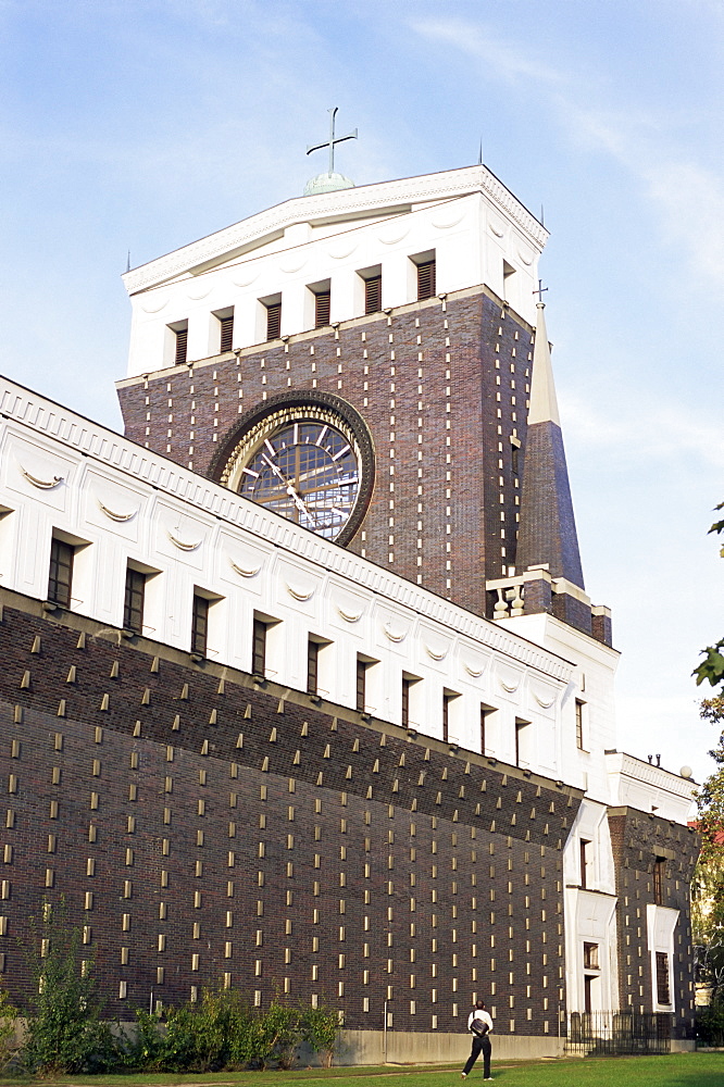 Church of the Most Sacred Heart of Our Lord, Joze Plecnik 1932, Jiriho z Podebrad Square, Vinohrady, Prague, Czech Republic, Europe