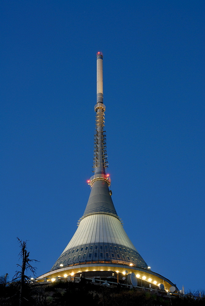 TV Tower on top of Jested Mountain dominates town and is good example of modern architecture, Liberec, Liberecko Region, Czech Republic, Europe