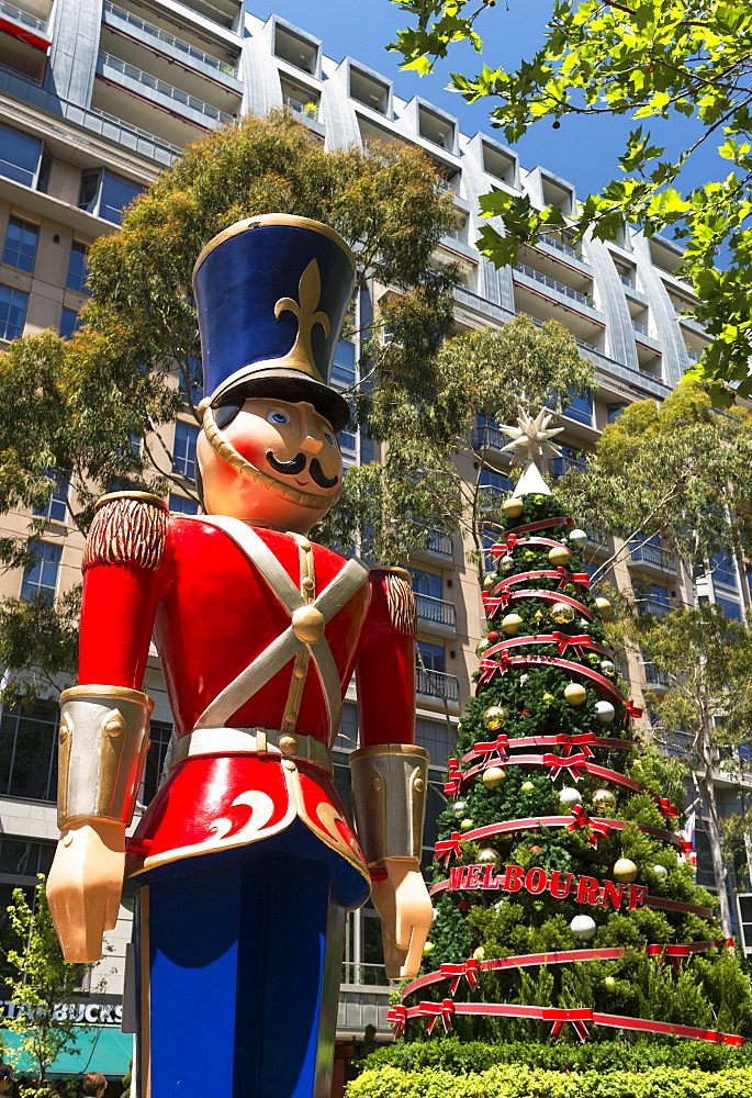 Nutcracker and Christmas Tree, City Square, Melbourne, Victoria, Australia, Pacific