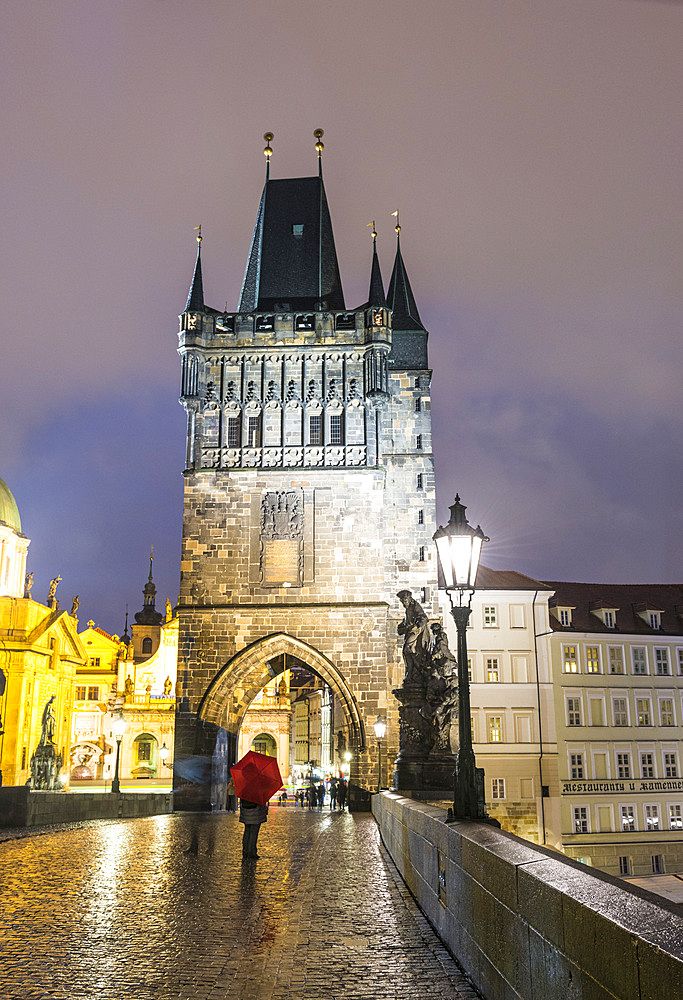 Gothic Old Town Bridge Tower at Charles Bridge, Old Town (Stare Mesto), UNESCO World Heritage Site, Prague, Czechia, Europe