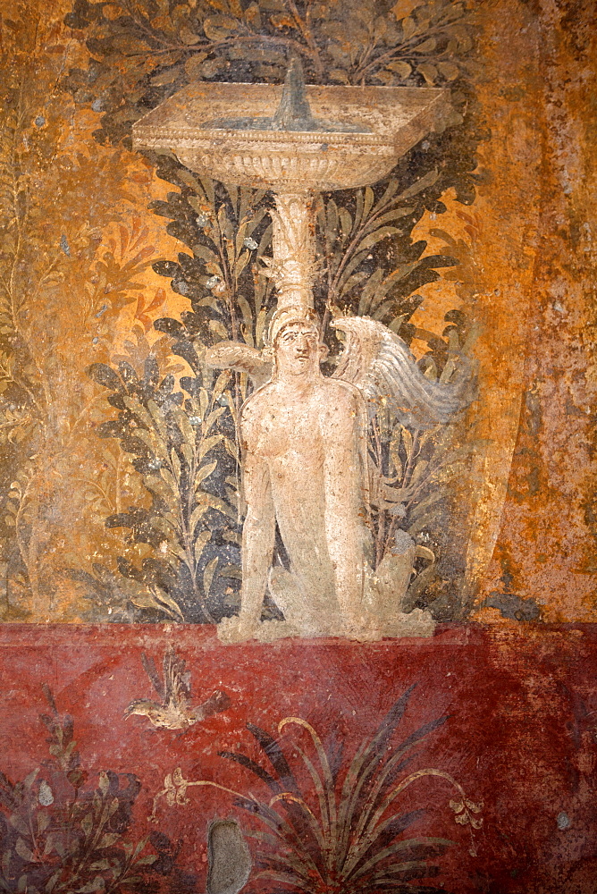 Fresco of the Villa Poppea (Villa Poppaea), Oplontis, UNESCO World Heritage Site, Campania, Italy, Europe