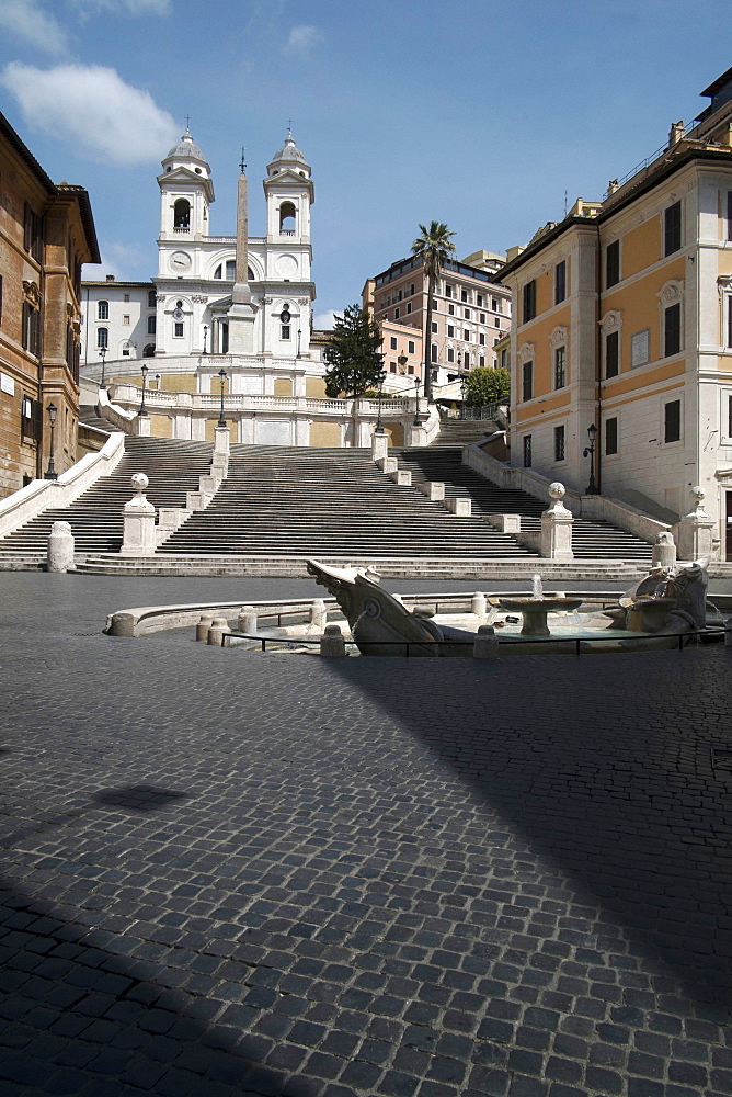 Spanish Steps, deserted due to the 2020 Covid-19 lockdown restrictions, Rome, Lazio, Italy, Europe