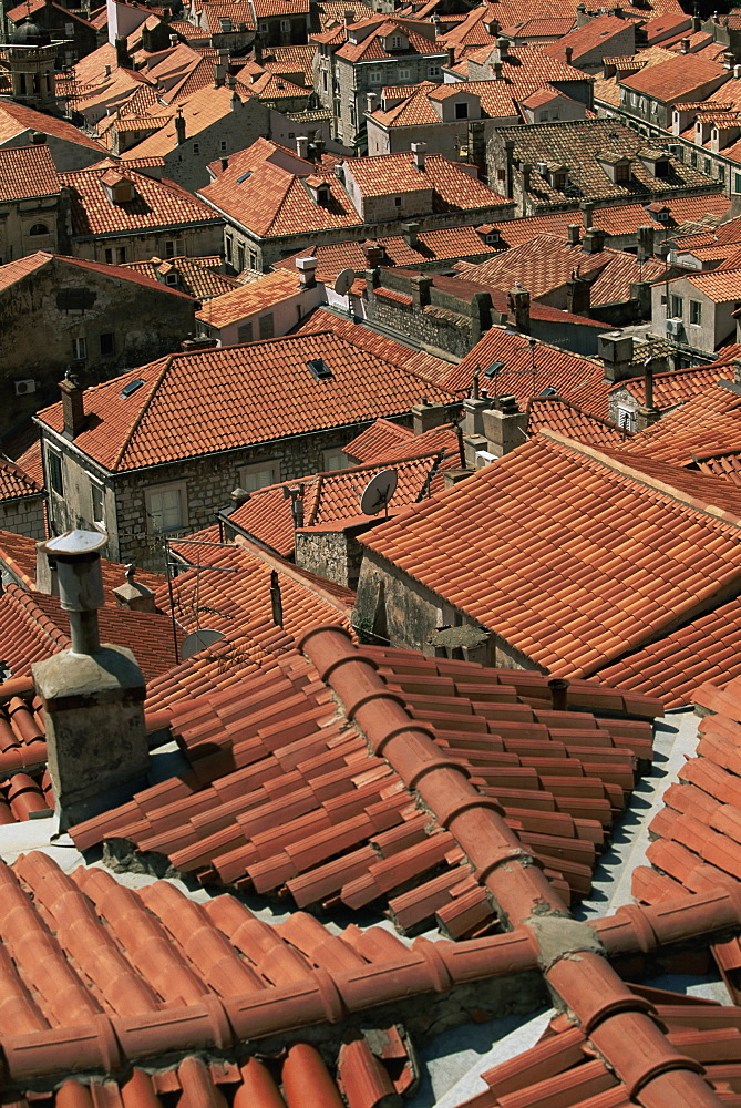 Tiled roofs, Dubrovnik, Dalmatia, Croatia, Europe