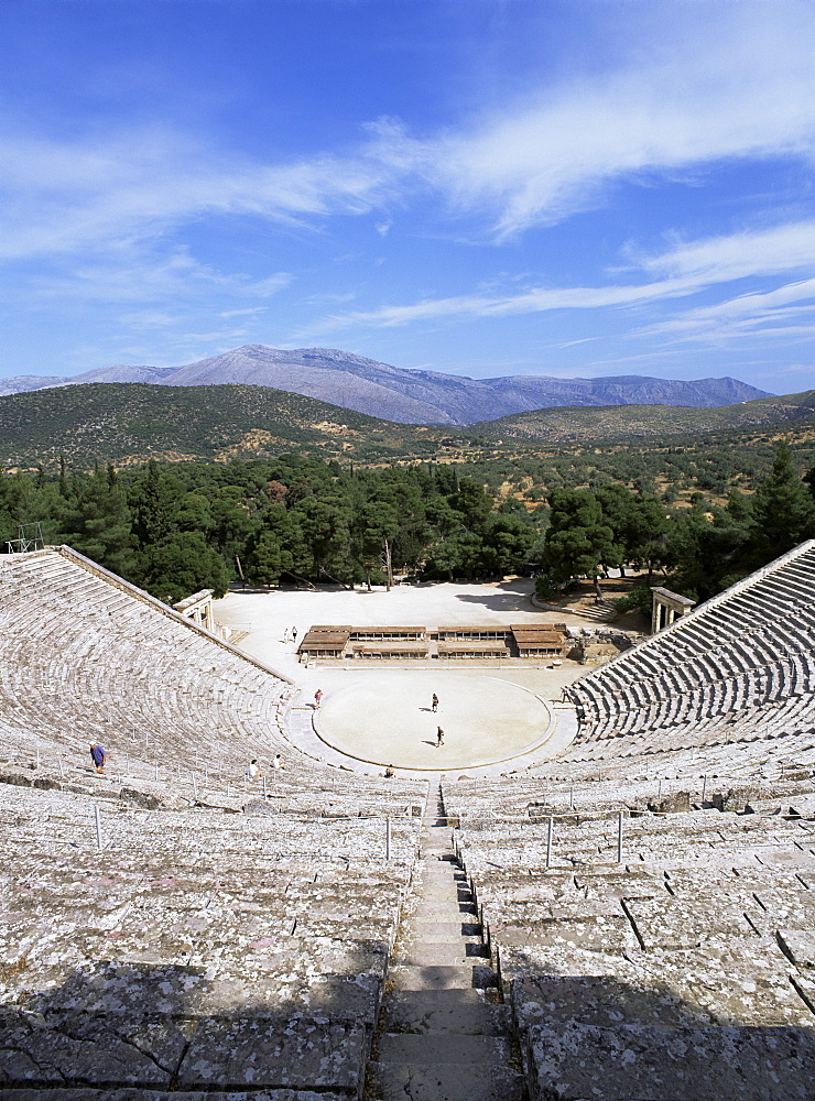 Ancient Greek theatre, Epidaurus, UNESCO World Heritage Site, Peloponnese, Greece, Europe