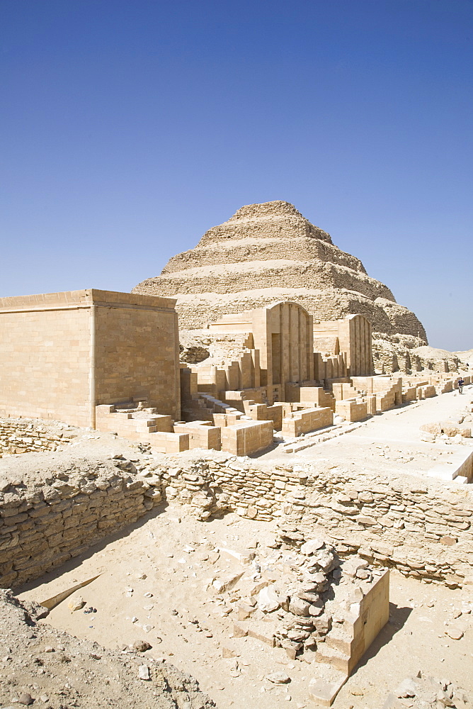 The Step Pyramid of Saqqara, UNESCO World Heritage Site, near Cairo, Egypt, North Africa, Africa