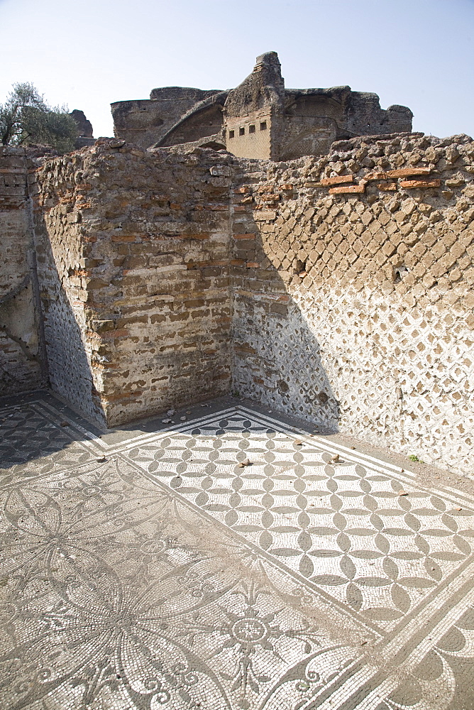 Mosaics, Hadrian's Villa, UNESCO World Heritage Site, Tivoli, Rome, Lazio, Italy