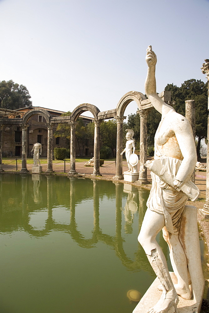 The pool, Canopo, Hadrian's Villa, UNESCO World Heritage Site, Tivoli, near Rome, Lazio, Italy, Europe