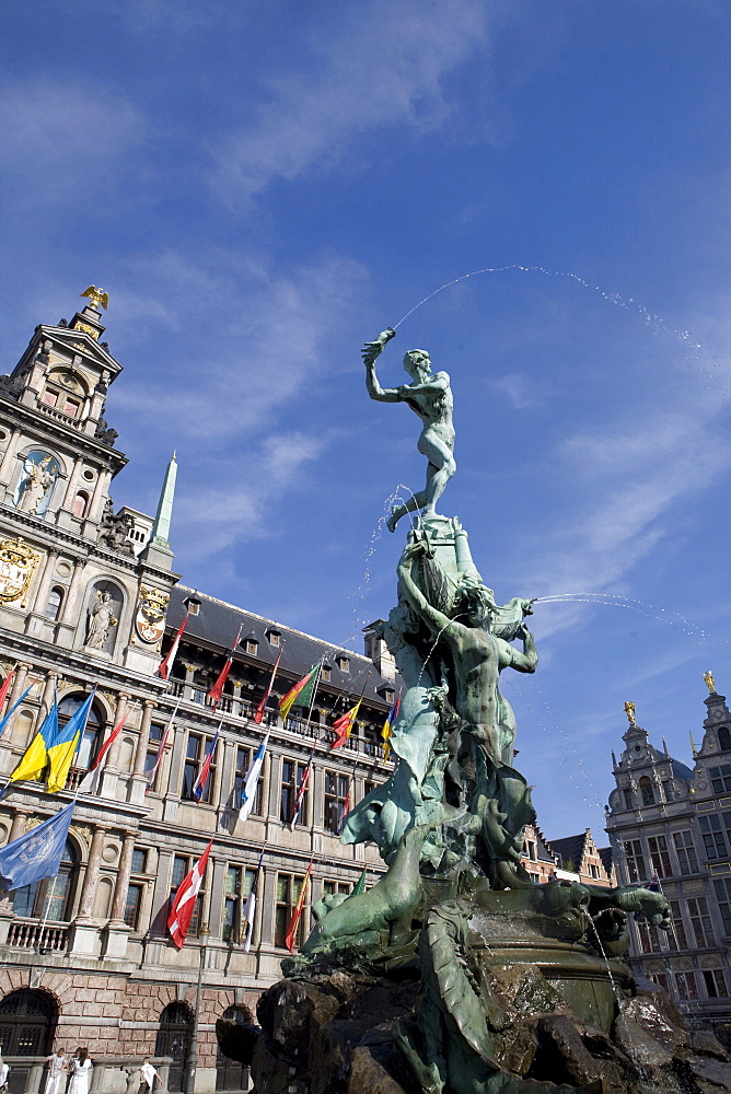 The old market square, Antwerp, Belgium, Europe