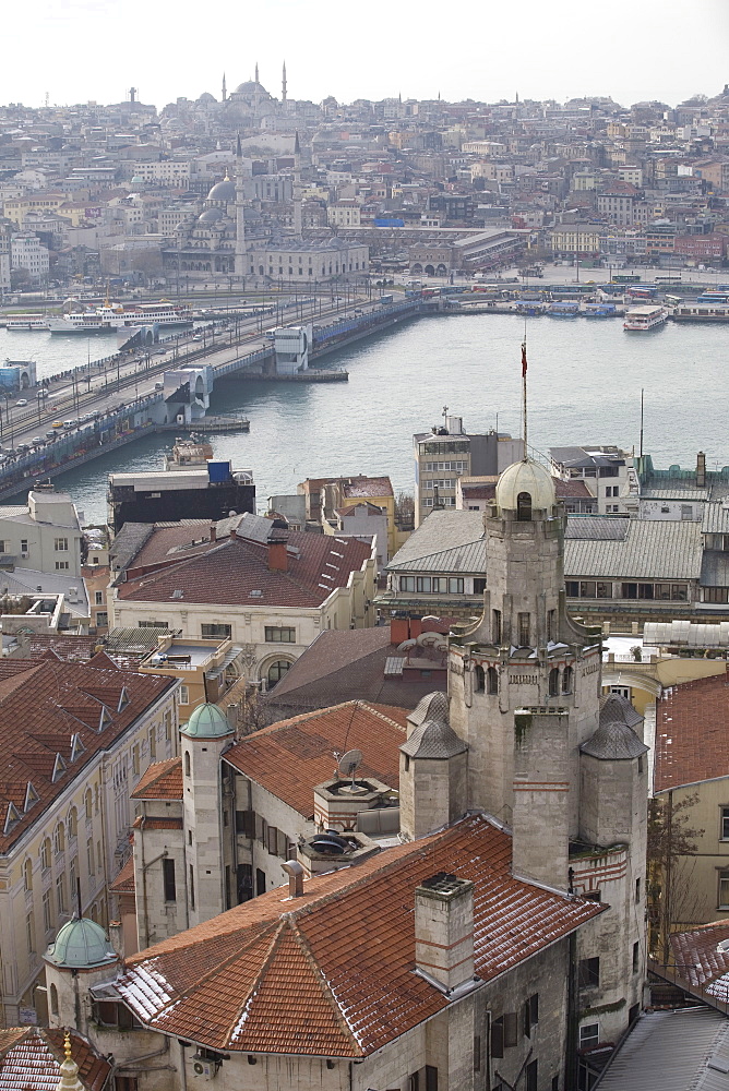 View of the city of Istanbul from the Galata tower, Istanbul, Turkey, Europe