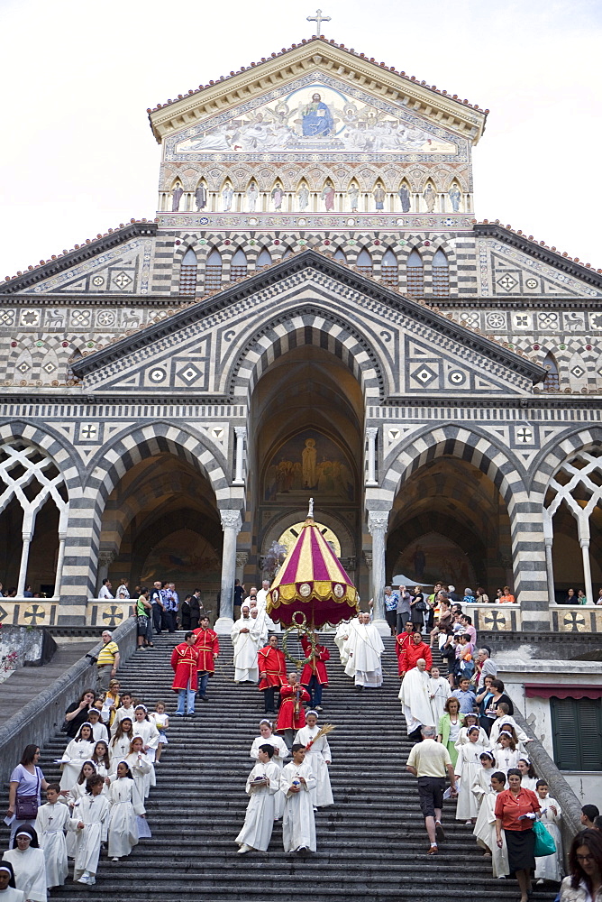 The procession of St. Antony, Amalfi, Campania, Italy, Europe