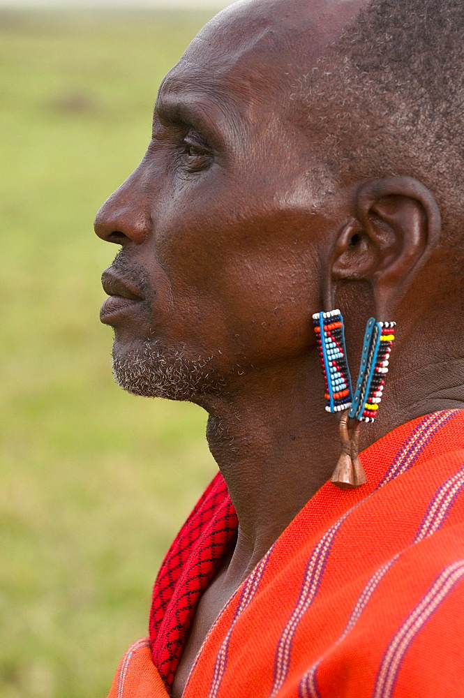 Masai man, Masai Mara, Kenya, East Africa, Africa