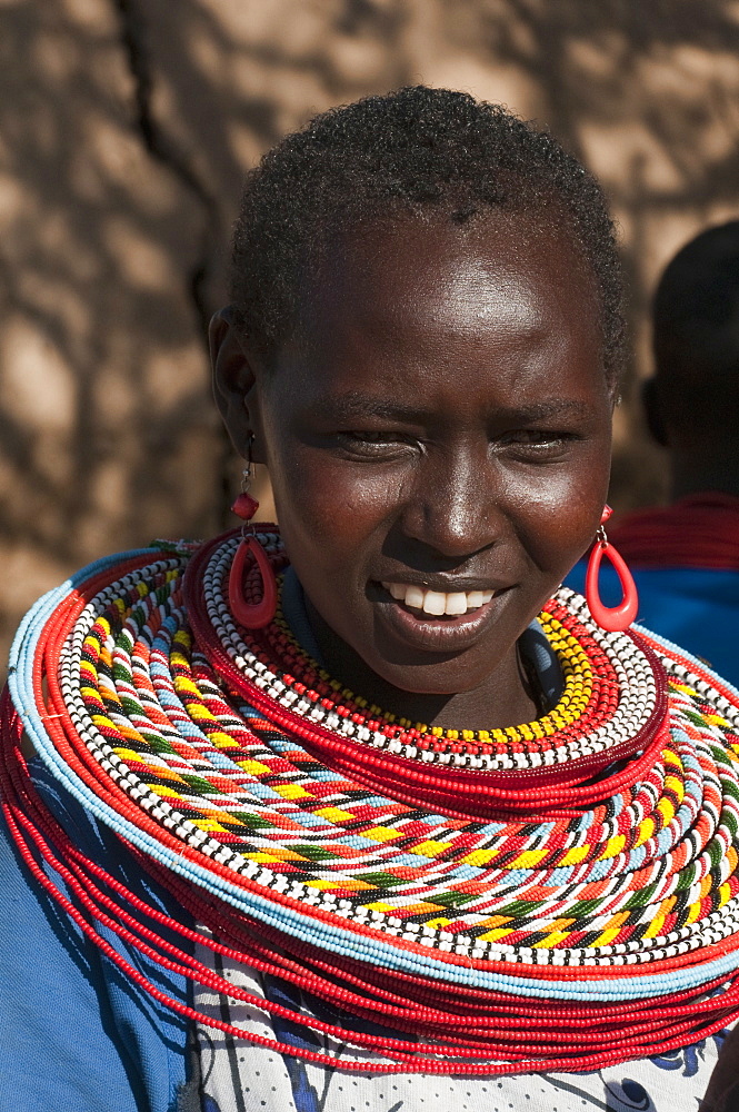 Samburu woman, Loisaba Wilderness Conservancy, Laikipia, Kenya, East Africa, Africa